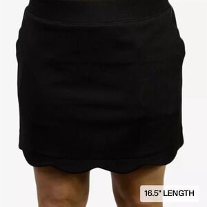 Pebble Beach black scalloped skirt